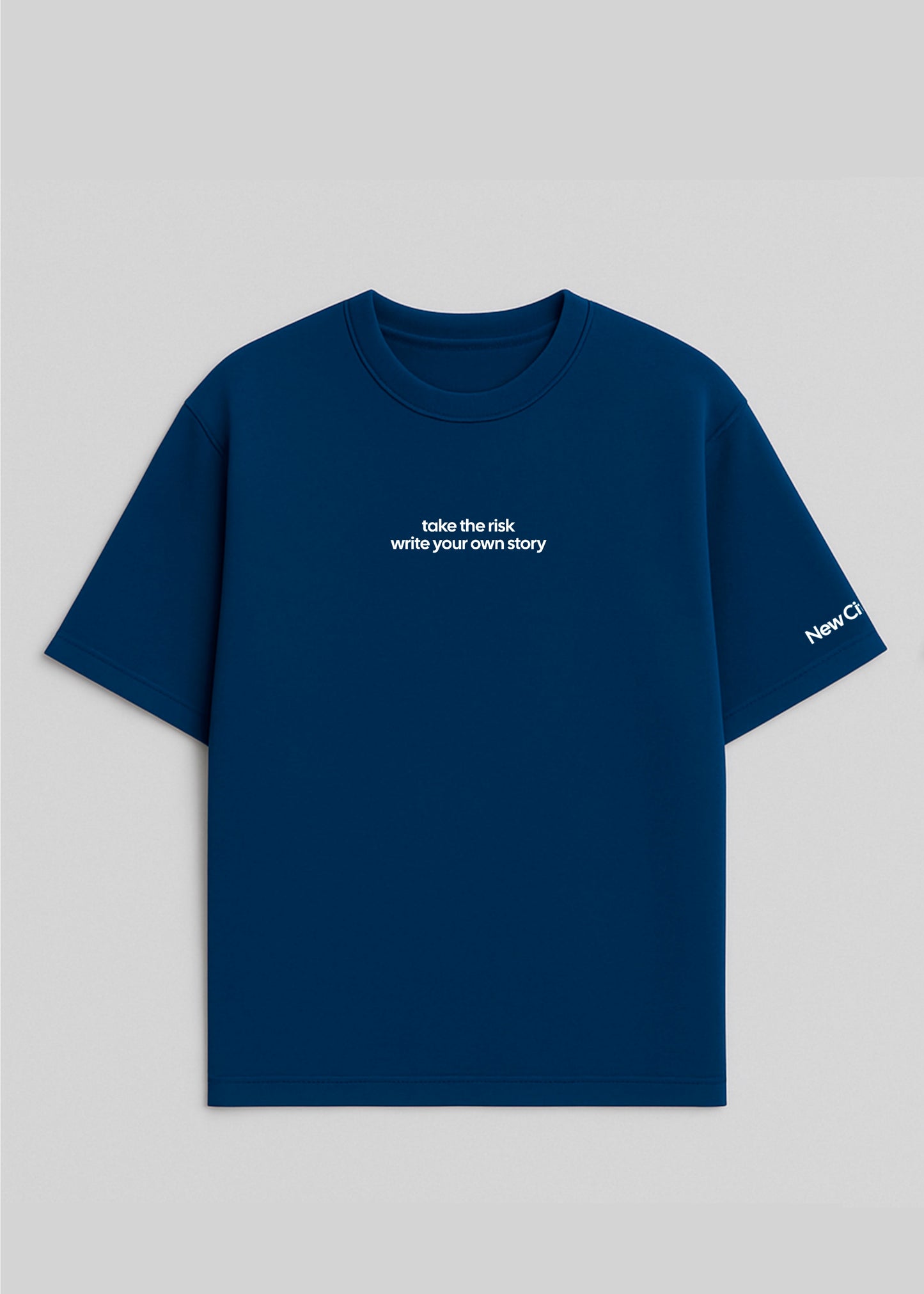 Fear Of Dying With Regrets - Camiseta Oversize Azul Marino - New Citizen