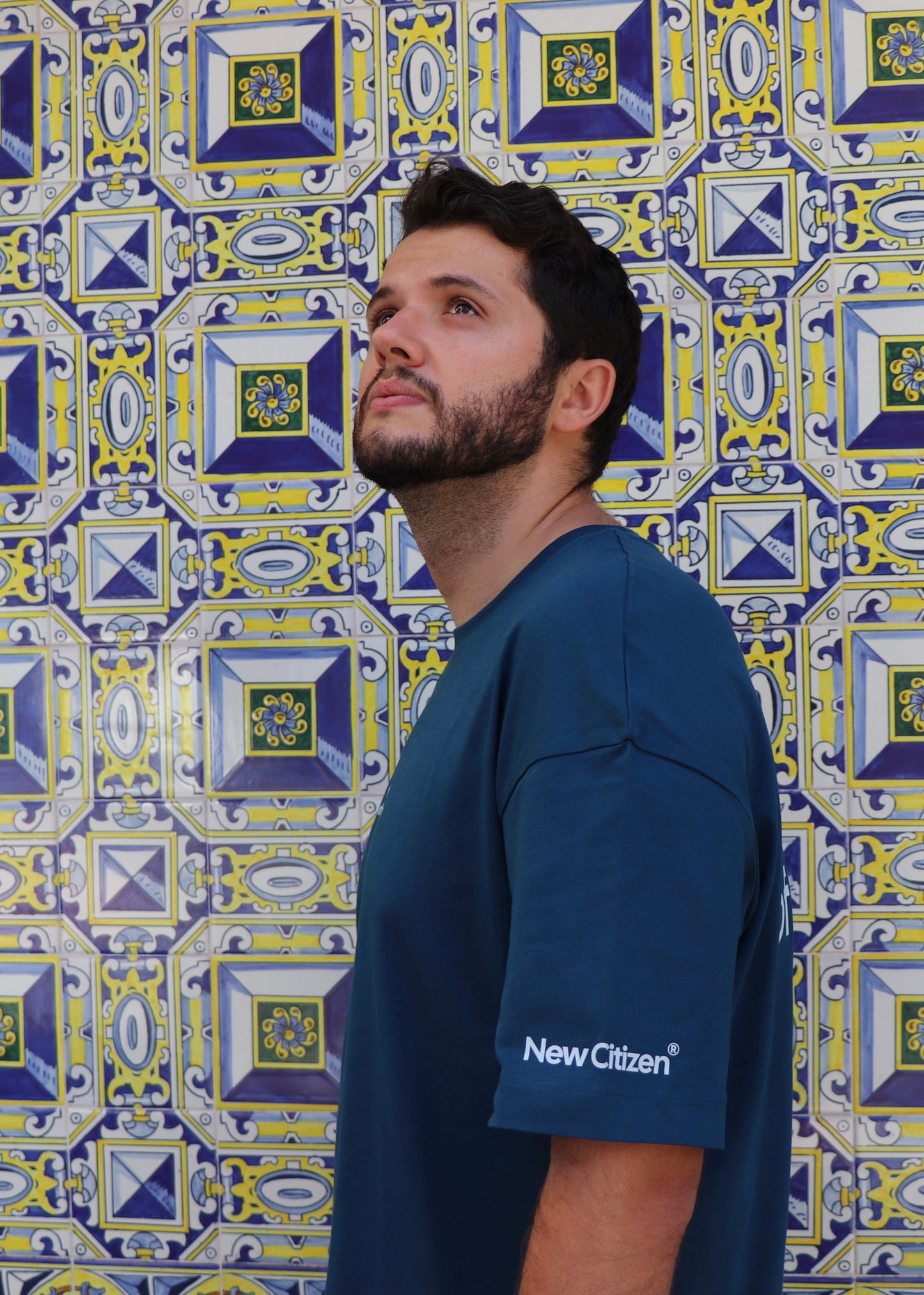 Fear Of Dying With Regrets - Camiseta Oversize Azul Marino - New Citizen