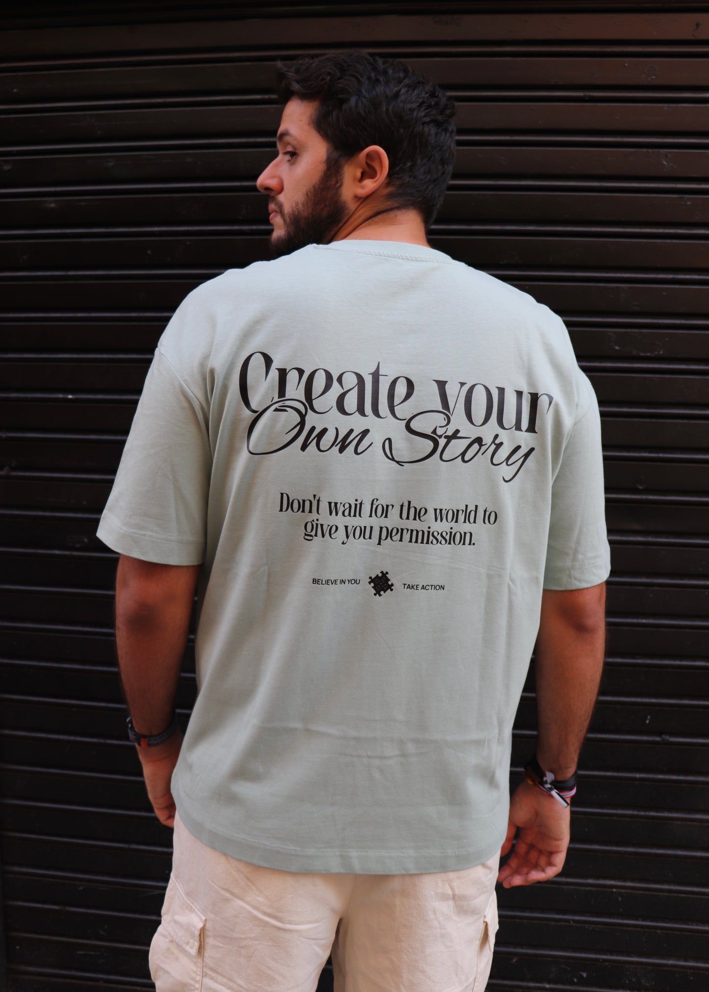 Create Your Own Story – Camiseta Oversize Pistacho - New Citizen