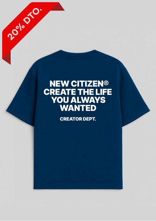 Camiseta Oversize Azul Marino - Create The Life You Always Wanted