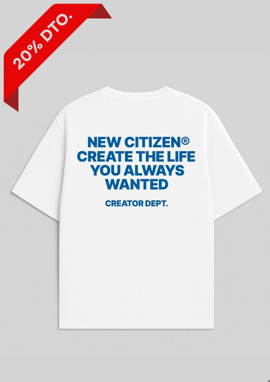 Camiseta Oversize Blanca - Create The Life You Always Wanted