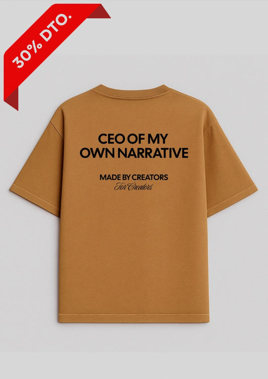 Camiseta Oversize Camel - CEO Of My Own Narrative