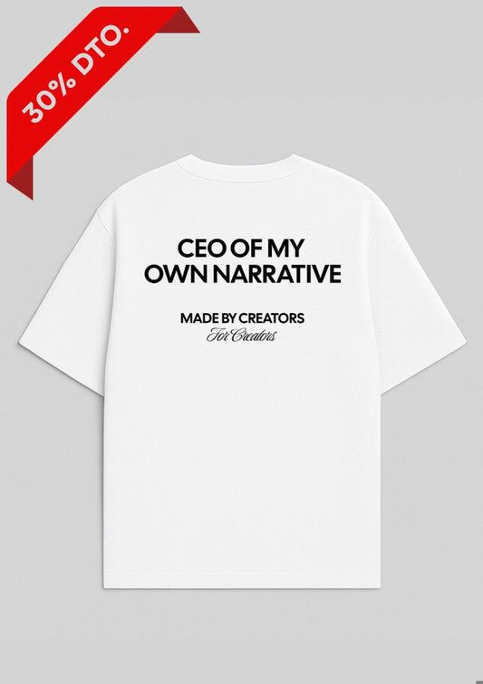 Camiseta Oversize Blanca - CEO Of My Own Narrative