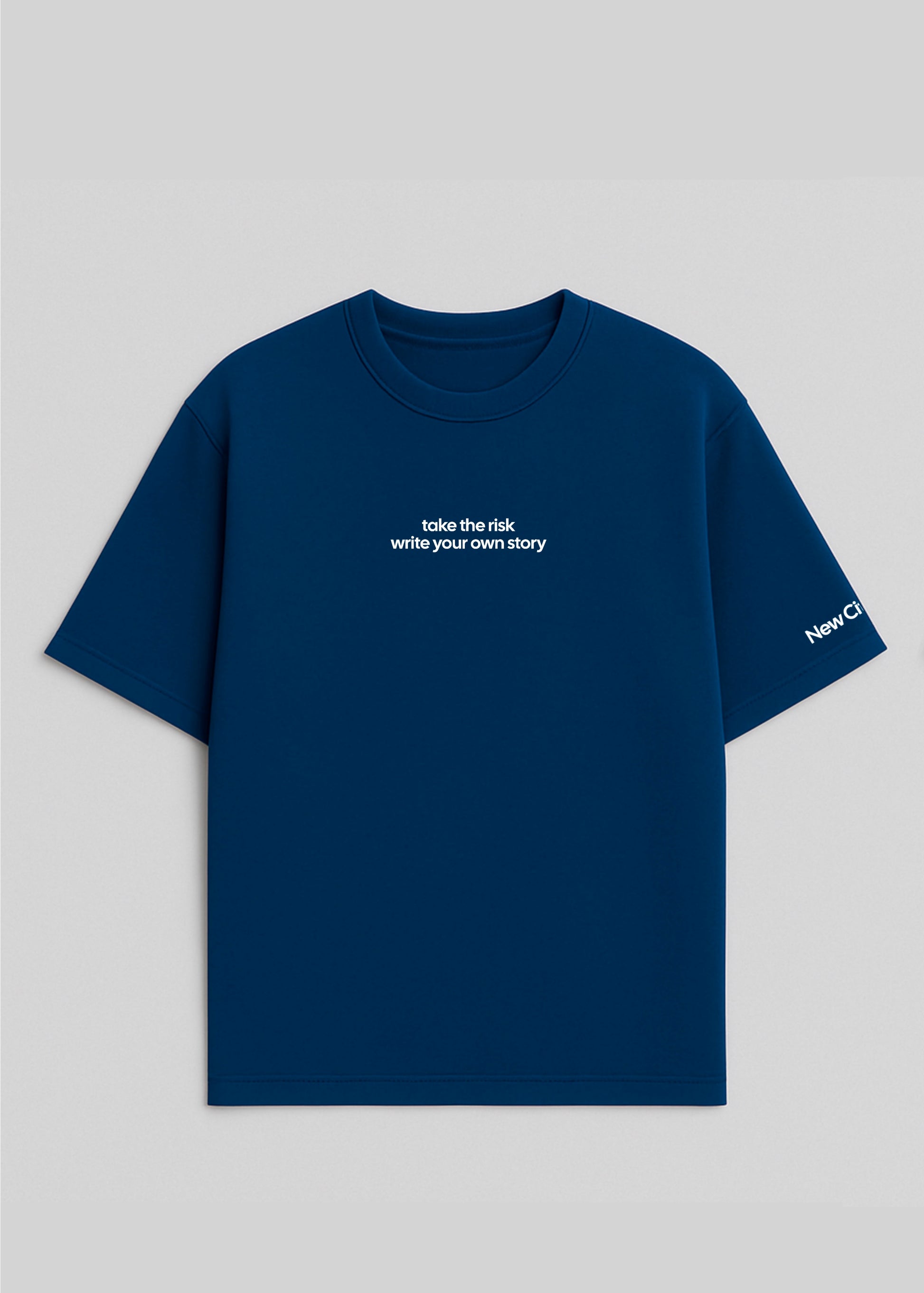 Fear Of Dying With Regrets - Camiseta Oversize Azul Marino - New Citizen