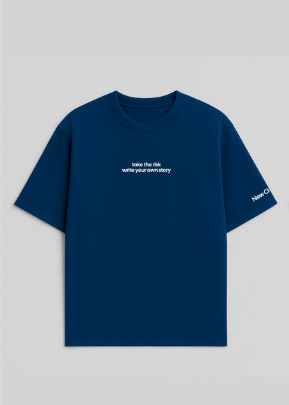 Fear Of Dying With Regrets - Camiseta Oversize Azul Marino - New Citizen