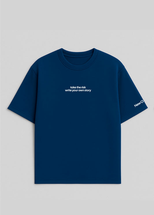 Fear Of Dying With Regrets - Camiseta Oversize Azul Marino - New Citizen