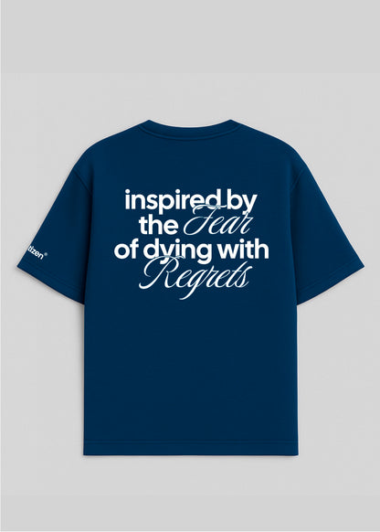 Fear Of Dying With Regrets - Camiseta Oversize Azul Marino - New Citizen