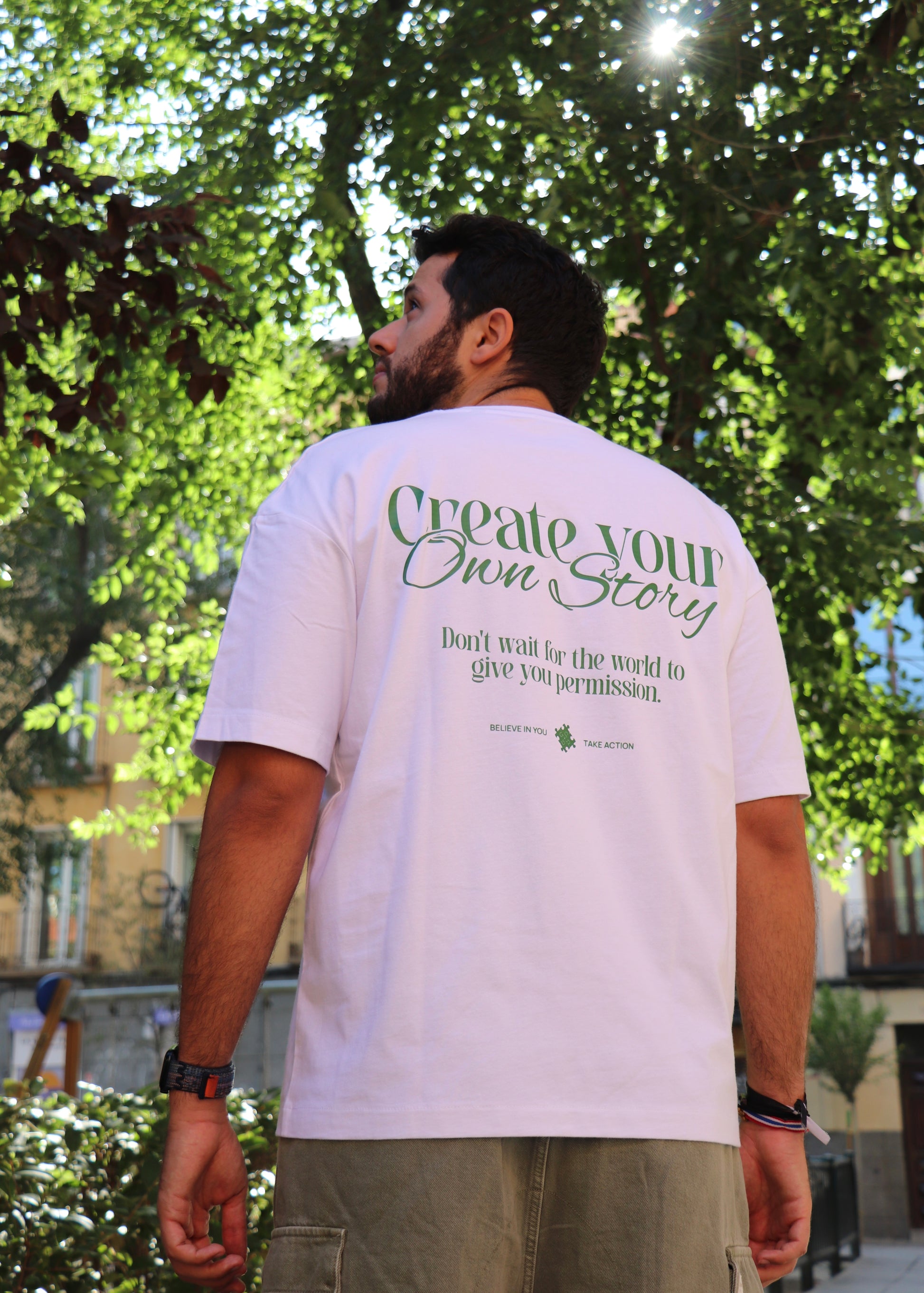 Create Your Own Story – Camiseta Oversize Blanca - New Citizen