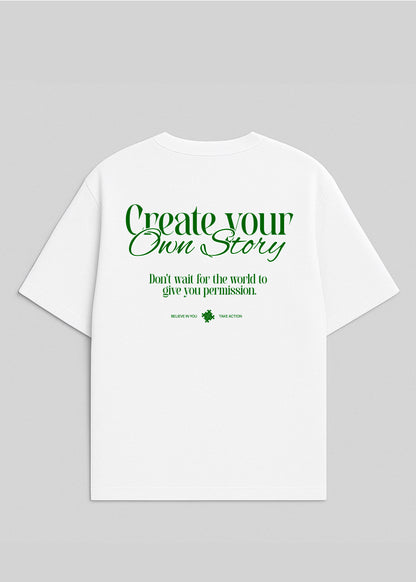 Create Your Own Story – Camiseta Oversize Blanca - New Citizen