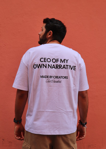CEO Of My Own Narrative – Camiseta Oversize Blanca - New Citizen