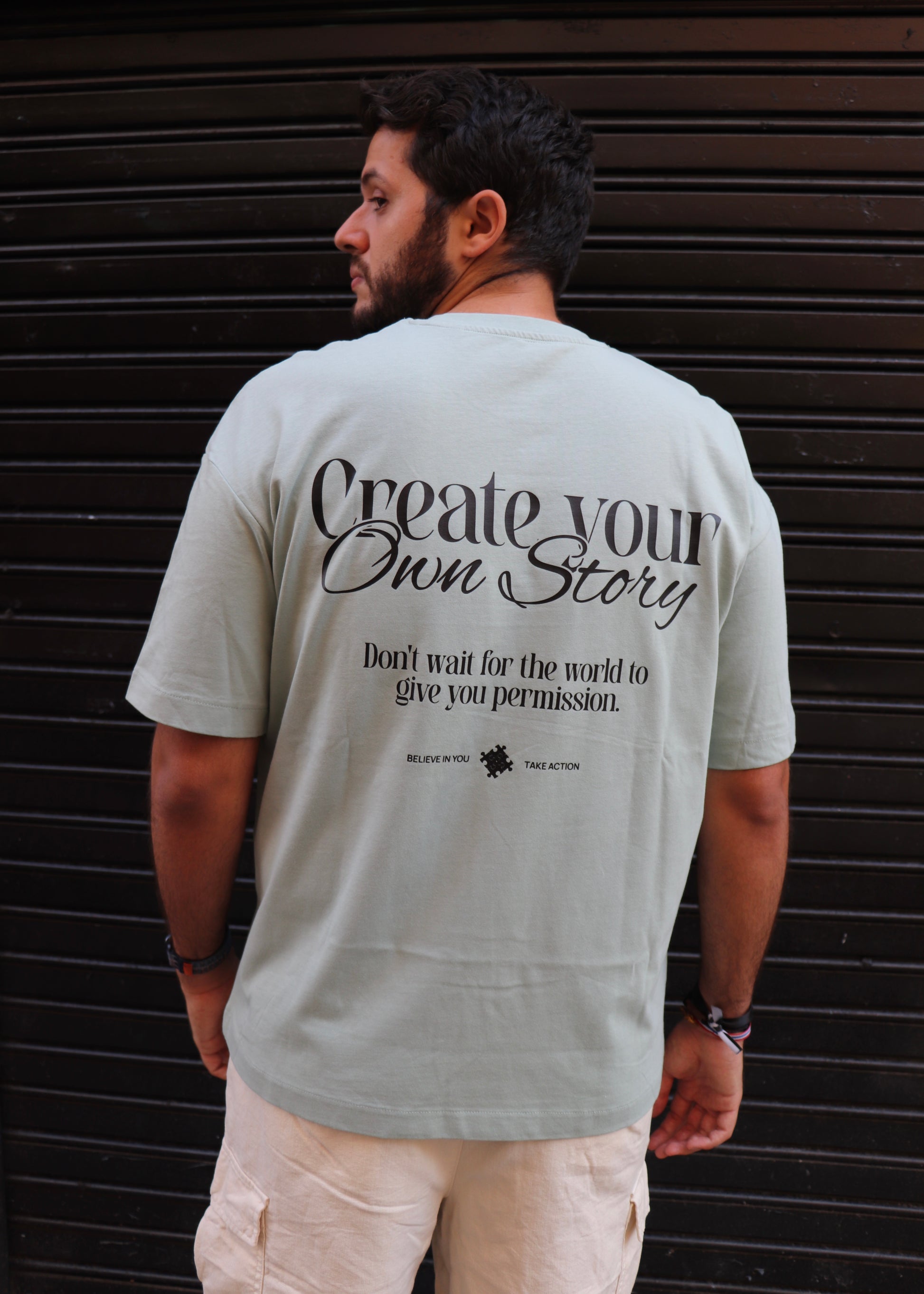 Create Your Own Story – Camiseta Oversize Pistacho - New Citizen