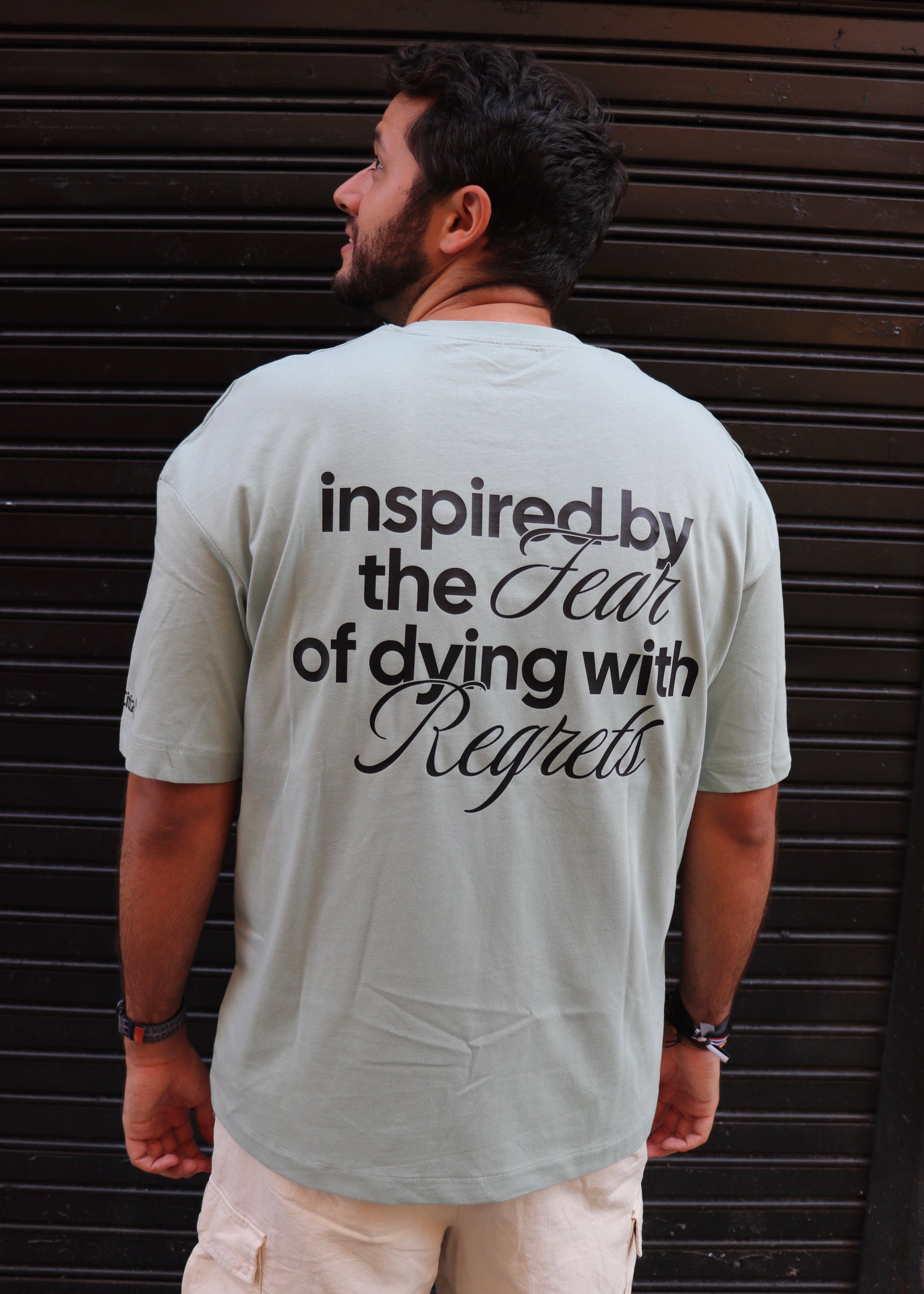 Fear Of Dying With Regrets - Camiseta Oversize Pistacho - New Citizen