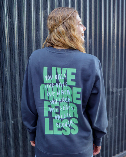 Live More Fear Less – Sudadera Azul Marino Unisex - New Citizen